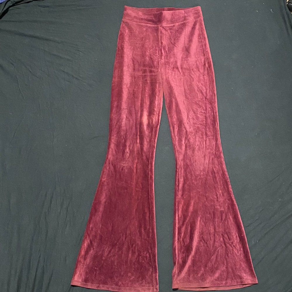 Maroon Corduroy Flair Pants